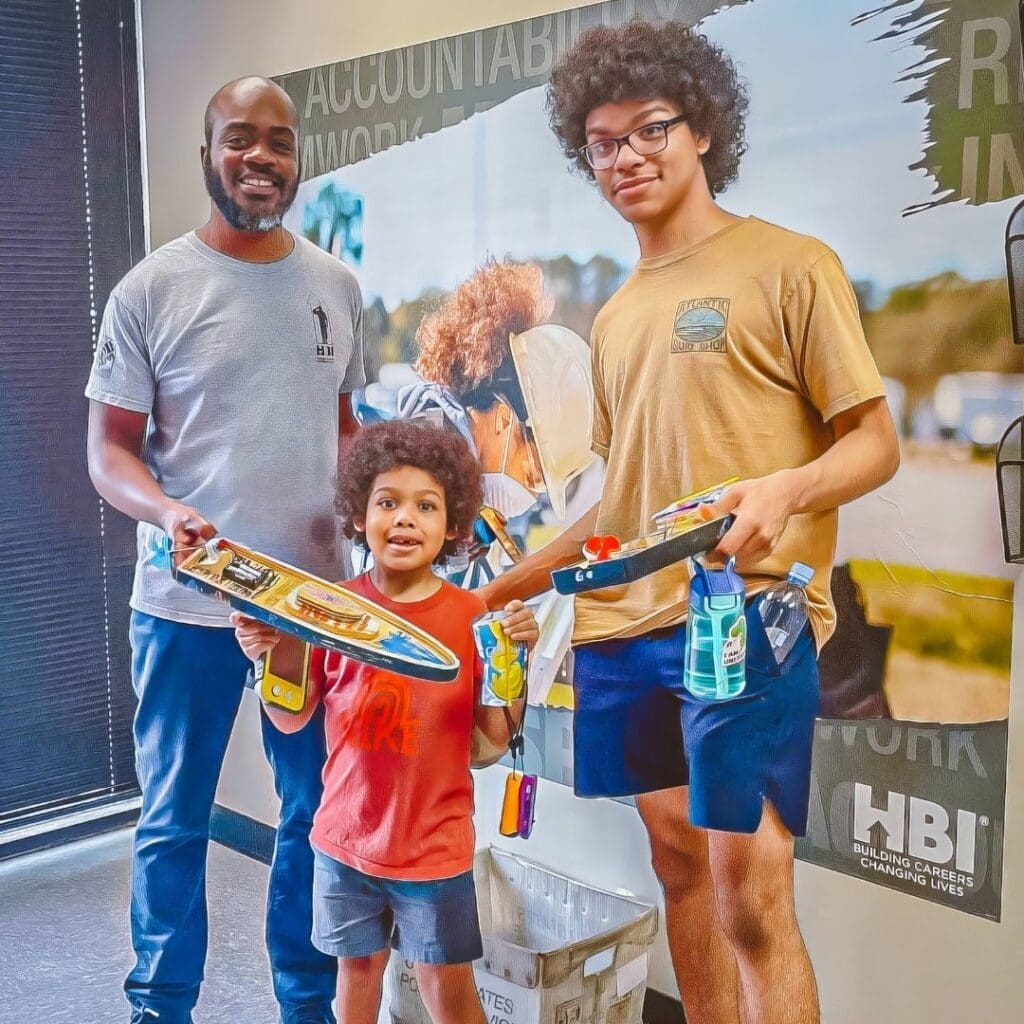 father with his two sons